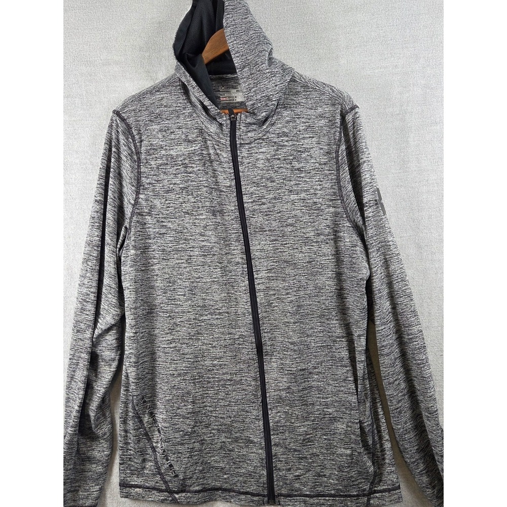Under Armour Heat Gear‎ Lightweight Training Jacket Full Zip Hood Mens L Loose